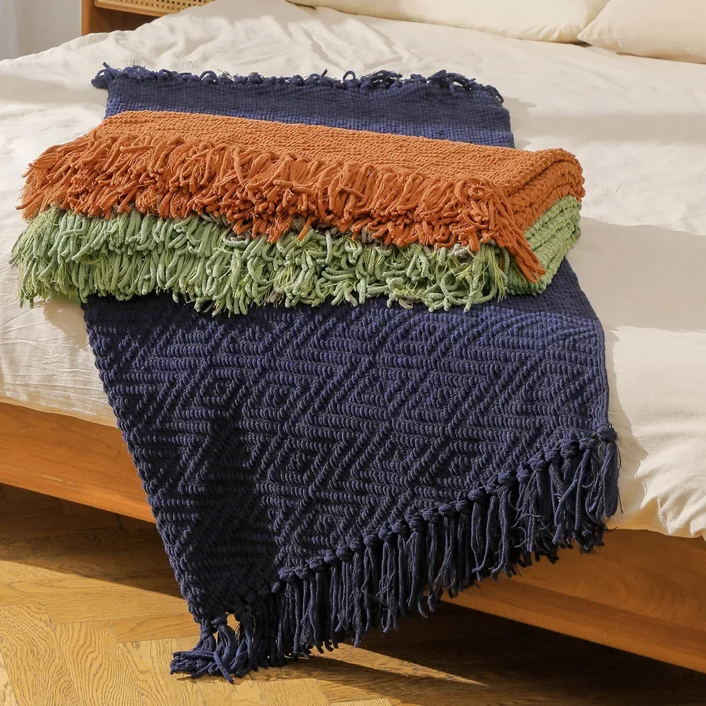 

Sofa cover blanket, bed towel, chenille blanket, woven, air-conditioned shawl, summer cool nap blanket