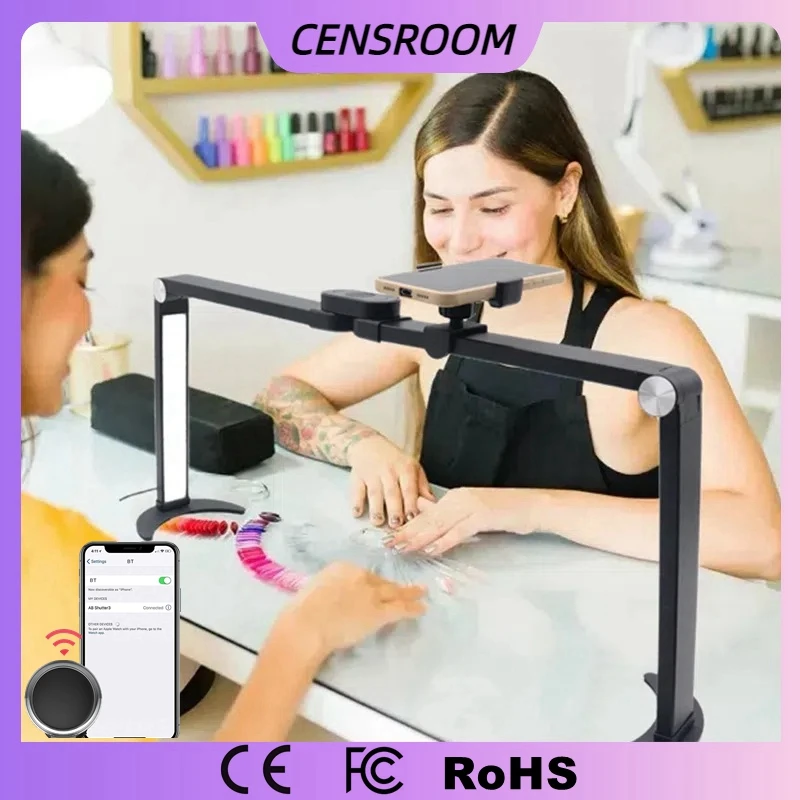 

Beauty Salon 62cm Square LED Desk Lamp with Phone Holder and Shutter Folded Nail Art Craft Fill Light