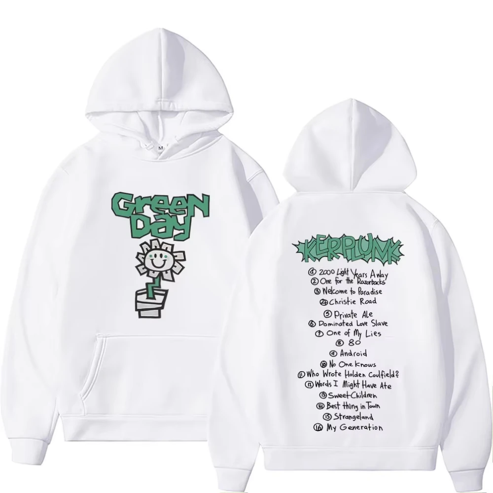 Punk Band Green Day Kerplunk Graphic Hoodies Male Vintage Y2K Casual Sweatshirt Men's and Women's Gothic Rock Retro Hoodies