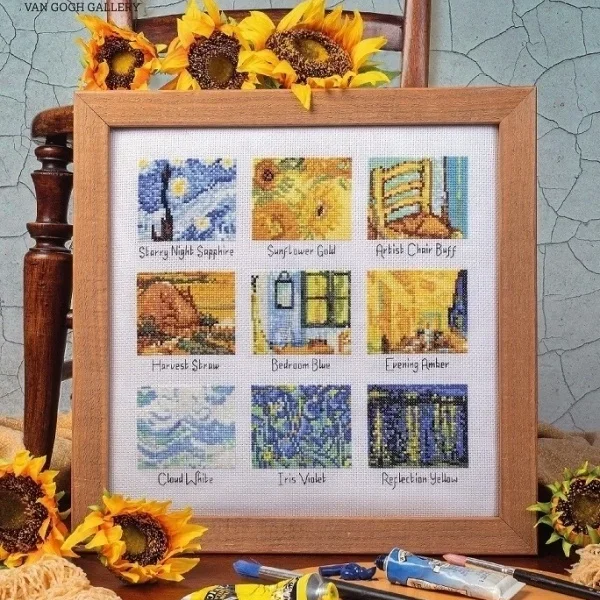 [[CC5049-Jiugongge Small Scenery] Kit de broderie au point de croix DIY 11CT 14CT 16CT avec toile imprimée et fils de coton, Décoration intérieure
