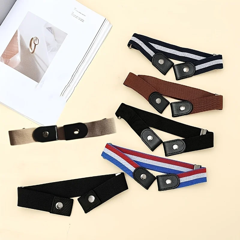 1pcs Monochrome Invisible Belt Seamless Lazy Elastic Waist Belt Versatile Jeans Belts For Women & Men
