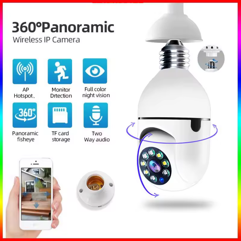 Wifi ip e27 lâmpada câmera de vigilância visão noturna sem fio câmera em casa cctv proteção segurança vídeo bebê mini cam