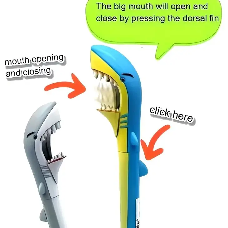 

Канцелярские товары с героями мультфильмов, подарок для детей, студентов, канцелярские принадлежности, 1 шт., шариковая ручка в форме великой белой акулы, ручка в форме акулы с большим ртом