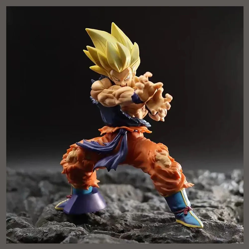 Figurka anime Dragon Ball Z Son Goku, uszkodzona w bitwie, efekt fali uderzeniowej, statuetka z mangi, figurka akcji z PVC, kolekcjonerski model, zabawka, prezent