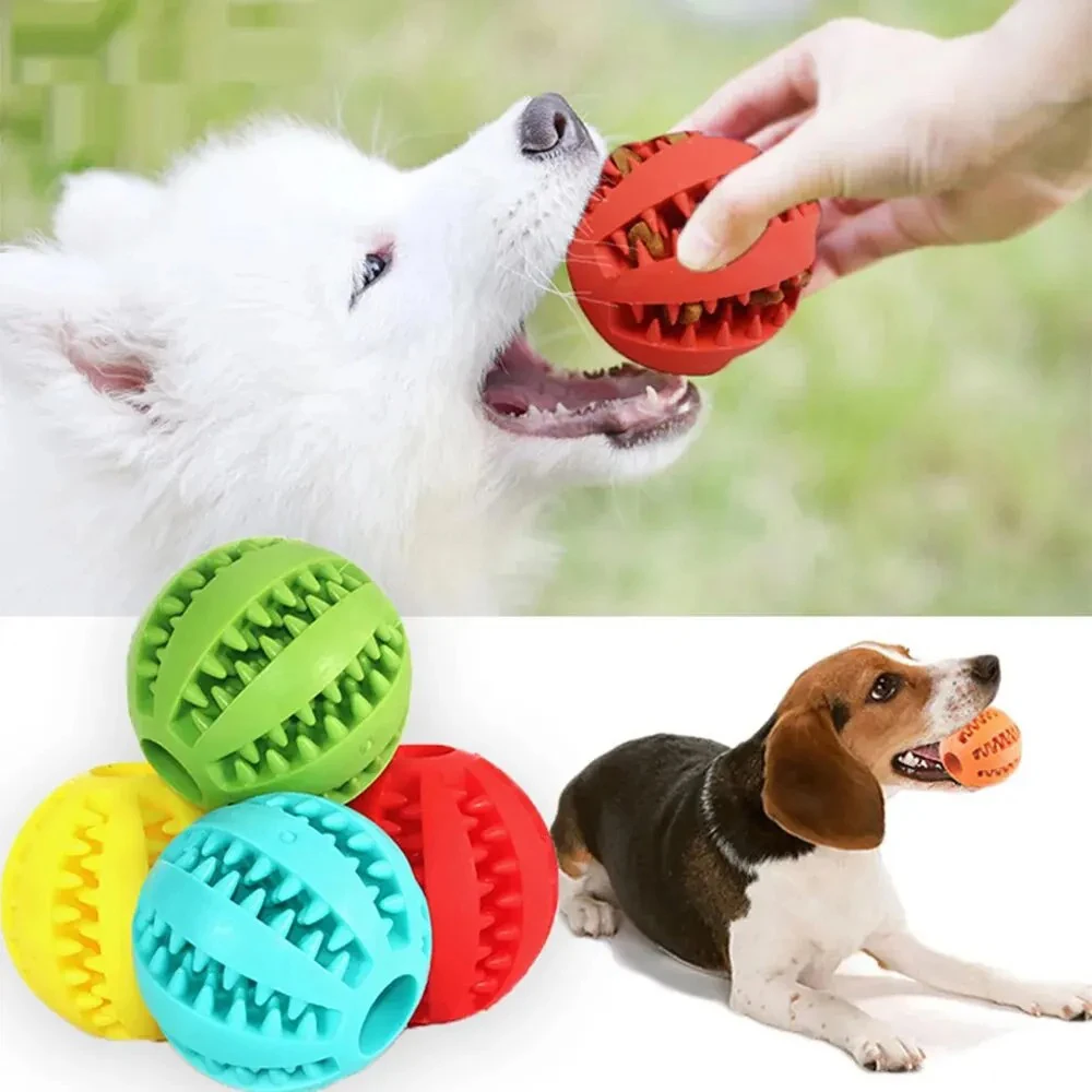 Pelota juguete de goma para perros y gatos: snacks y limpieza dental - imagen 5