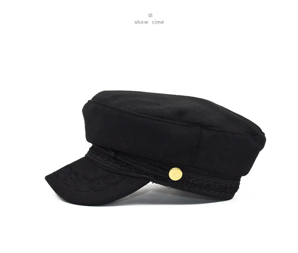 Winter Hats For Women Winter Cap Wool Hat Female Button Baseball Cap Sun Visor Hat Gorras Casquette Black Fall Boina Bone