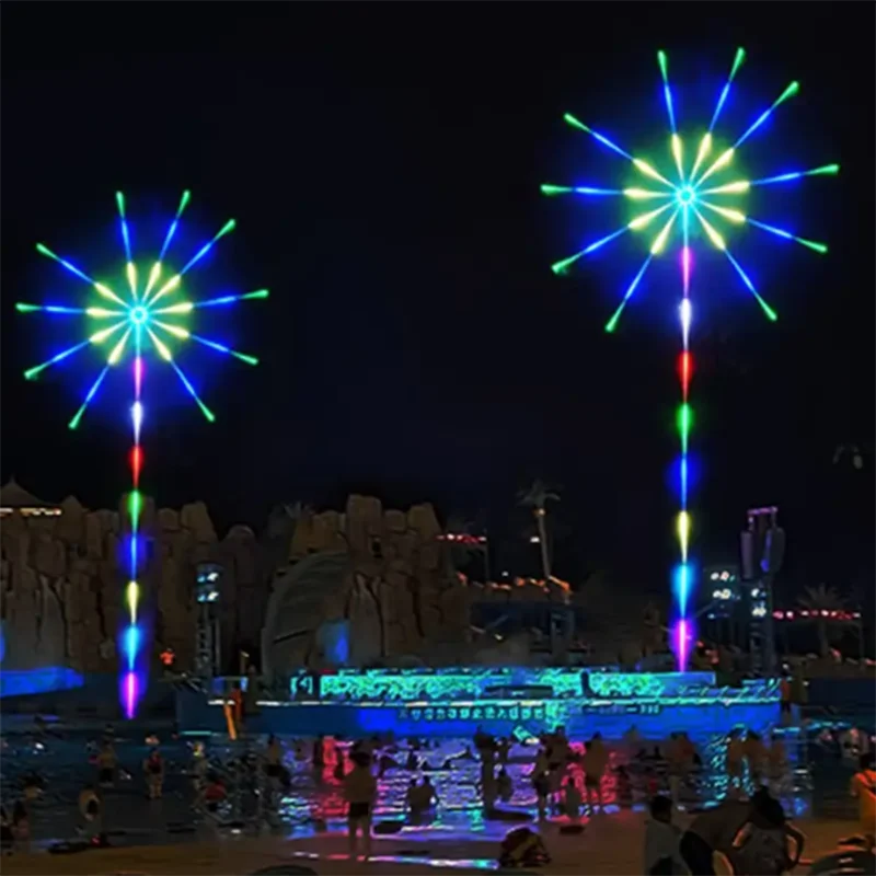 2024 LED Fireworks Light LED Garland RGB Neon String Light Bluetooth APP Control Music Sync Bedroom Wedding Decor Fairy Lights
