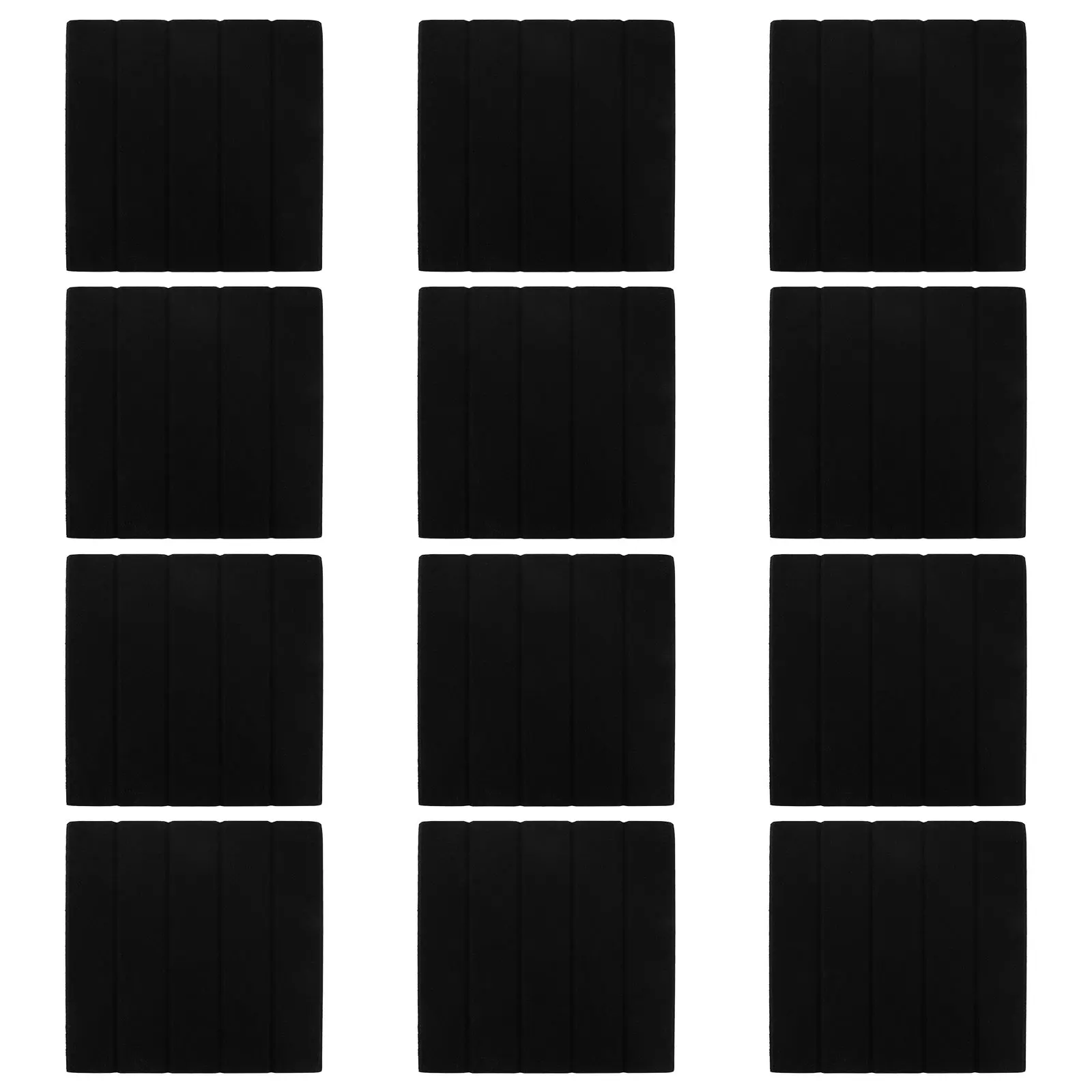 

12pcs Soundproof Wall Panels High Density Acoustic Absorption Vertical Design Polyethylene Noise Dampening Tiles For
