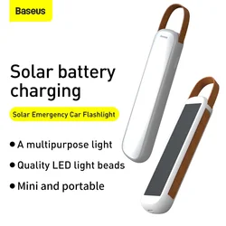 Baseus 1000mAh LED Solar Car Emergency Flashlight with USB Rechargeable LED Lamp Portable Warning Night Lights