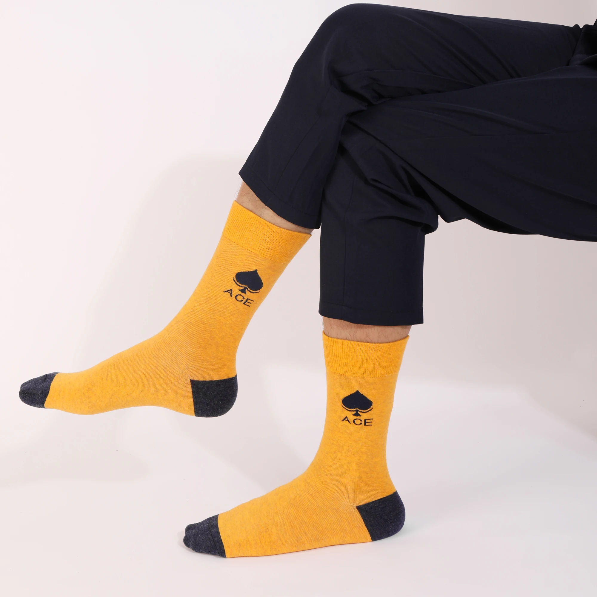 Calcetines de vestir divertidos para hombre, calcetines de algodón peinado a rayas coloridas, calcetines casuales transpirables, paquete de 5 pares