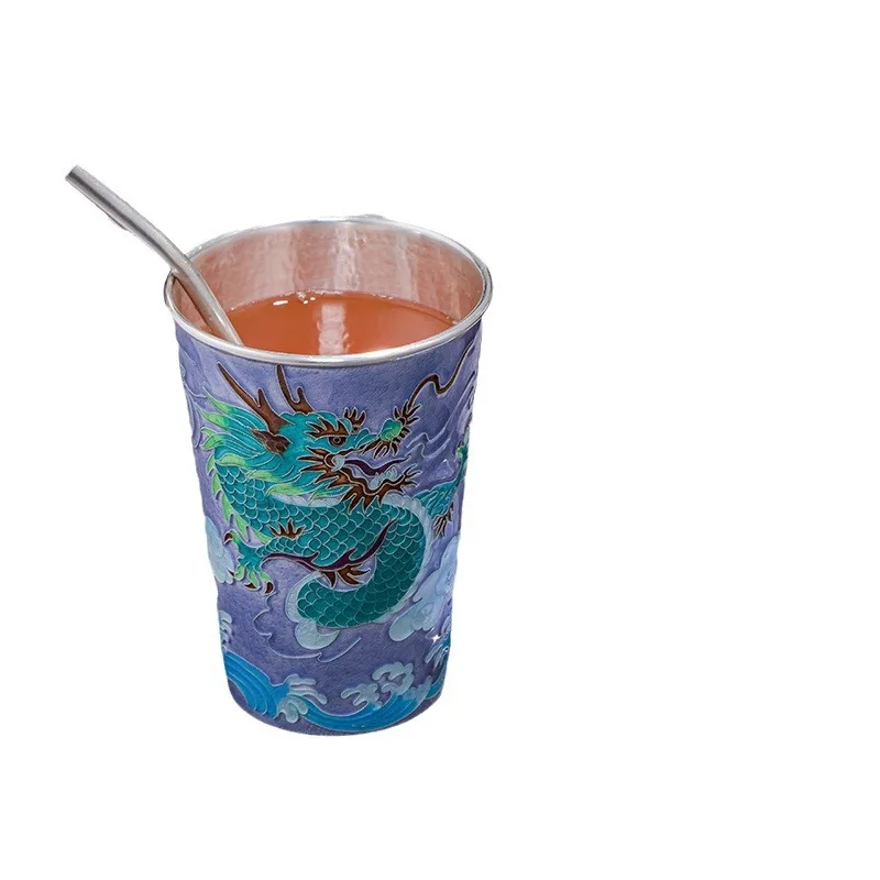 

Silver water cup, sterling silver cup, purely handmade, teacup milk tea cola cup