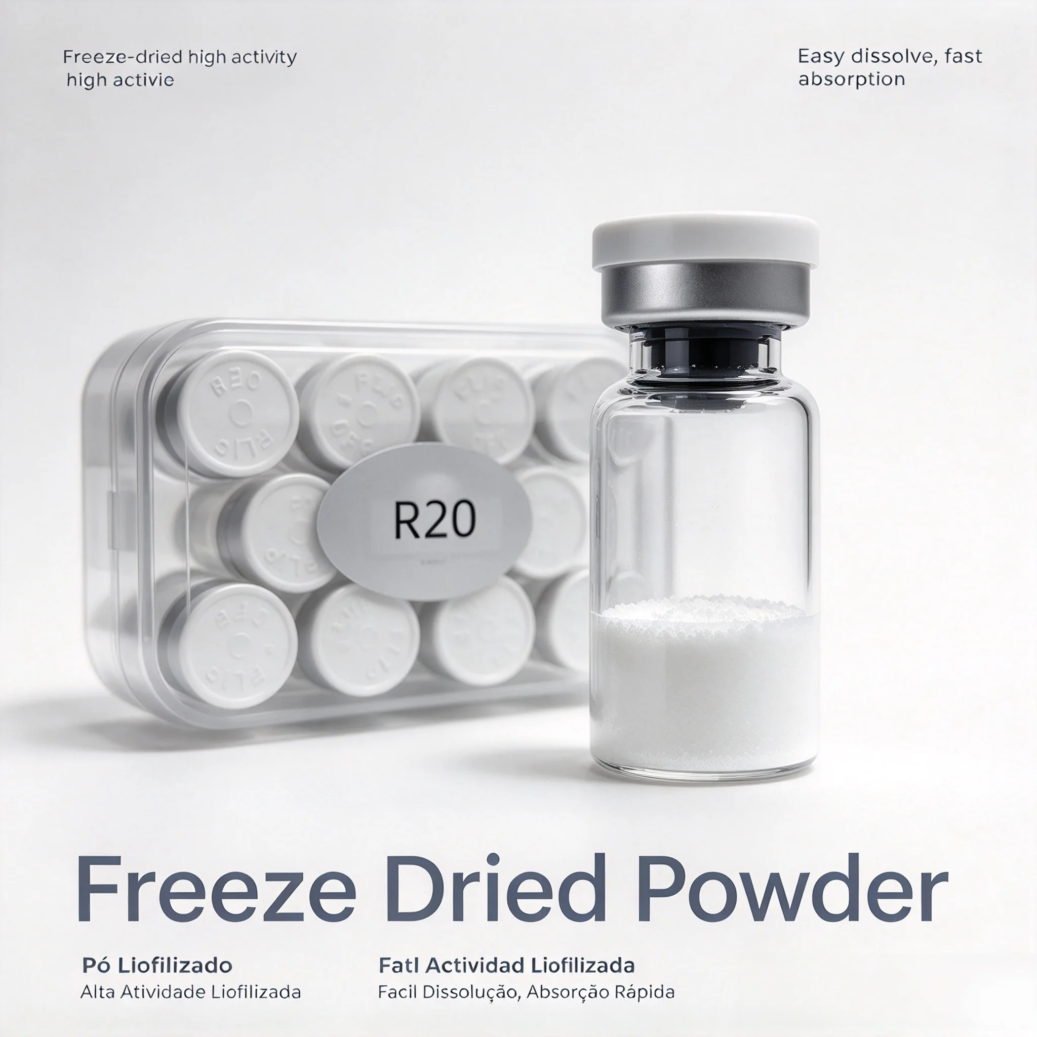 High Purity Lyophilized Powder Vials,Hydrating Facial Essence,Nourishing,Random Cap Colors,Date Subject to Actual Goods