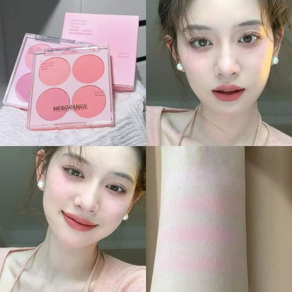 Paleta de Blush Coreana para Contorno De Rosto, Cor Expansiva, Maquiagem Clareadora, Tinta De Bochecha, Sombra De Longa Duração, B9J8