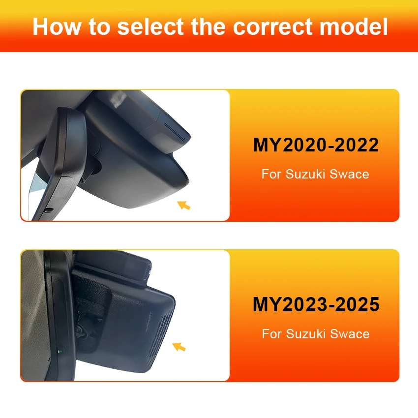 For Suzuki Swace 2020-2025 Front and Rear 4K Dash Cam for Car Camera Recorder Dashcam WIFI Car Dvr Recording Devices