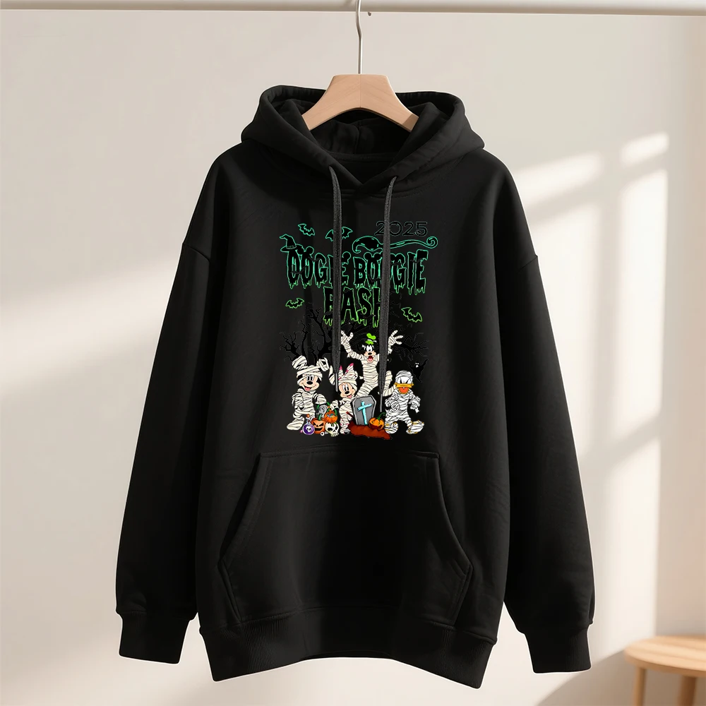 2025-2026 ديزني ميكي ماوس فضفاض تنفس الترفيه القمم الملابس البلوفرات 100% القطن أغطية رأس مطبوعة بلوزات