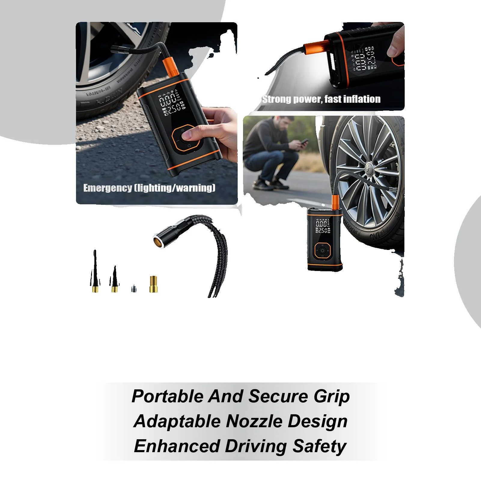 

Накачитель шин, перезаряжаемый цифровой дисплей, автомобильные инструменты, воздушный насос для шин для автомобиля, мотоцикла, велосипедного мяча