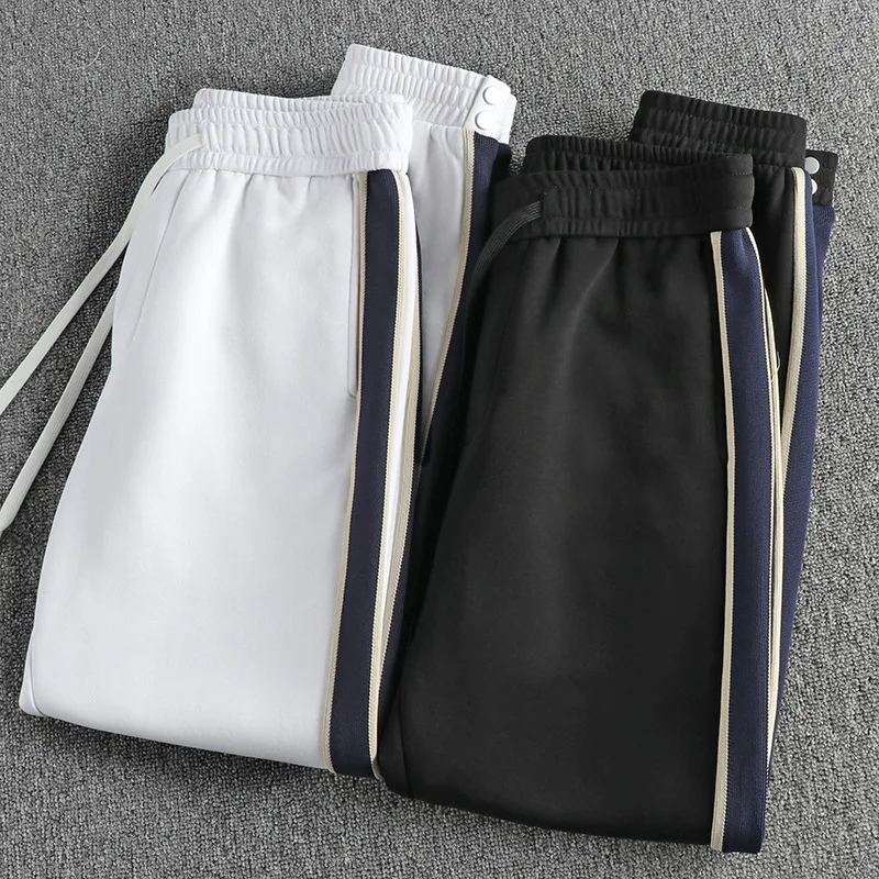 Fashion Side Stripe Stitching Design Sense Casual Sweatpants Men's All-Match Fashion Slim Fit Sports Jogger Pants