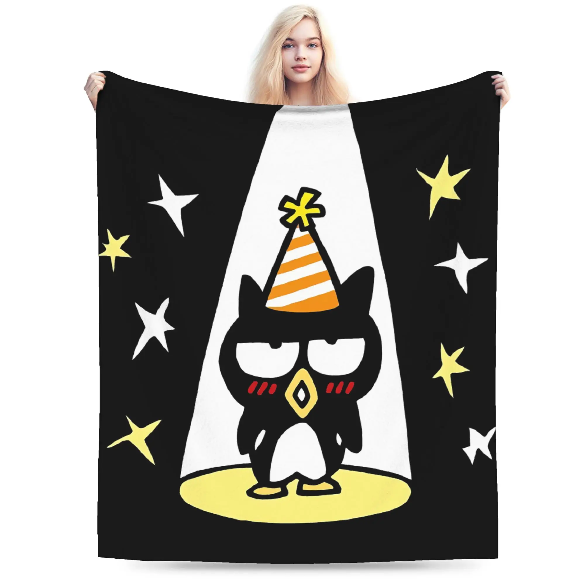 

Warm Soft BlanketsChildren Camping Bad Badtz Maru Throw Blanket Flannel Bedspread For Outdoor Print Sofa Bed Cover