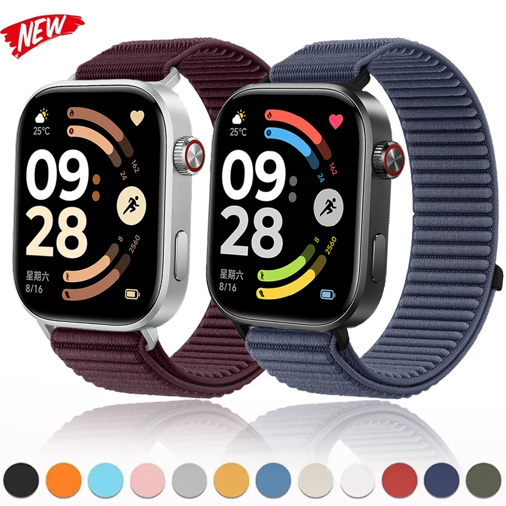 

Nylon Braided Loop Strap for Redmi Watch 6 5 4 Metal Head Sports Bracelet Band Xiaomi Mi Band 9 Pro 8 Pro Wristband Accessories