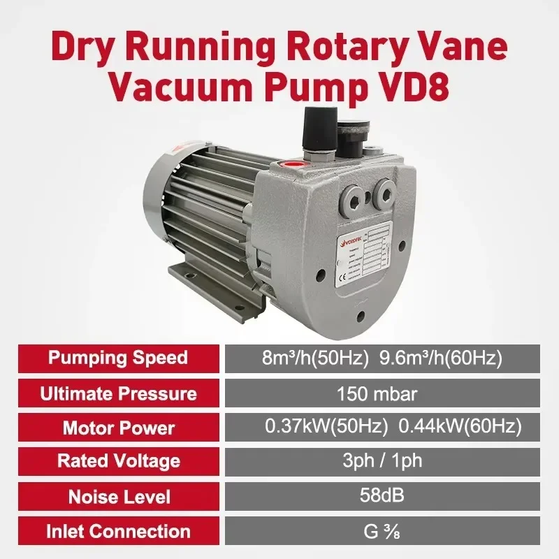 

Wordfik VD8 8m3/h 370W Small Compact Oil Less Vacuum Pump for de ntalSuction Machine Automatic Electric Roadblock