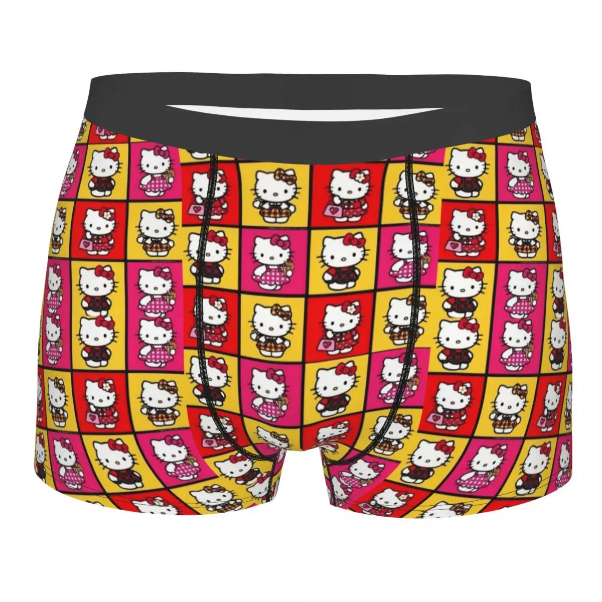 Custom Cartoon Hello Kitty Sanrio Japan Anime Underwear Men Stretch Boxer Briefs Shorts Panties Soft Underpants For Homme