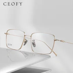 Ceofy Men Titanium Half Rim Eyeglasses Frame Ultra-Light Myopia Optical Prescription Glasses Frame New Men Eyewear High Quality