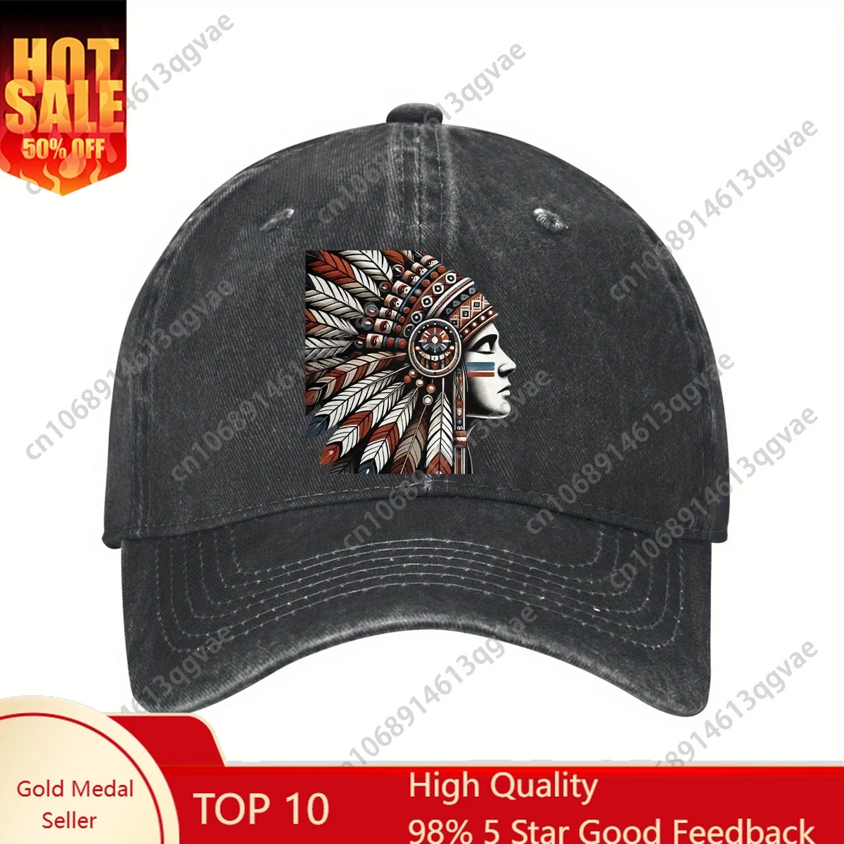 

Cotton Baseball Cap with Indian Embroidery, 100% Pure Cotton, Lightweight Adjustable Dad Hat, with Curved Brim, Hand Wash Only,