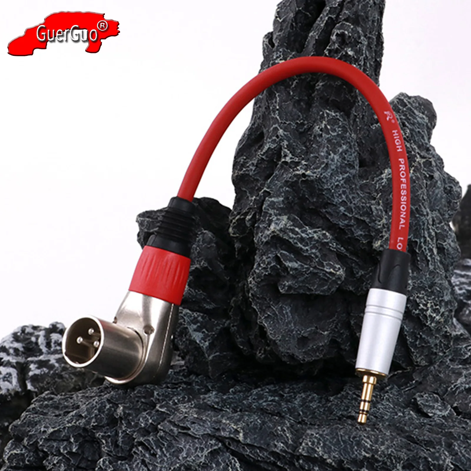 

Right Angle XLR to 3.5mm Audio Extension Cable Adapter,AUX 3.5mm 1/8 Inch TRS Stereo Male Jack to 3Pin XLR Male Microphone Cord