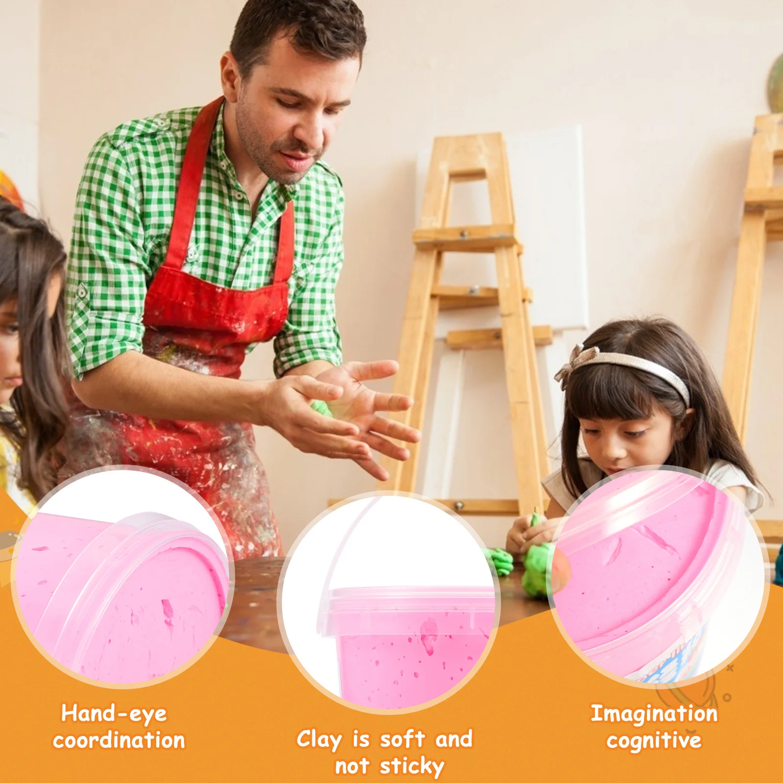 2 pièces argile Ultra légère dessin animé bricolage couleur Pure boue jeu éducatif enfants créativité Air sec pâte à modeler ensemble