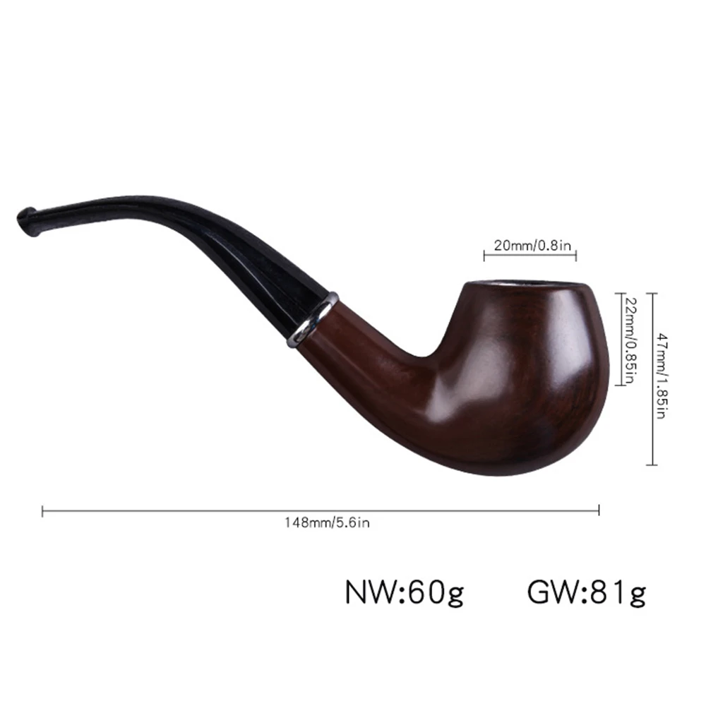 Retro Resin Ebony Smoking Pipe Curved Tobacco Pipe Handheld Bent Pipe Smoke Filter Herb Grinder Cigarette Accessories Men Gadget