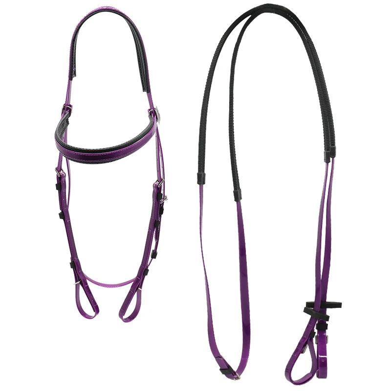 Equestrian Equipment Waterproof and Durable PVC Coated Fancy Horse Bridle with Rein for Horse Racing Headstall