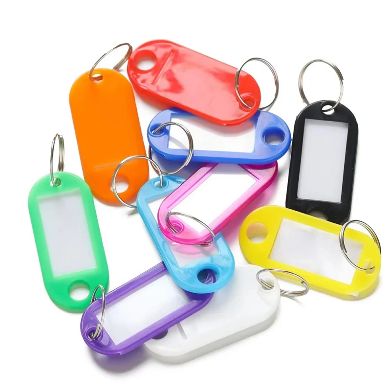 10/20/40pcs Colorful Plastic Keychain Key Tags label Numbered Name Baggage Tag ID Label Name Tags With Split Ring