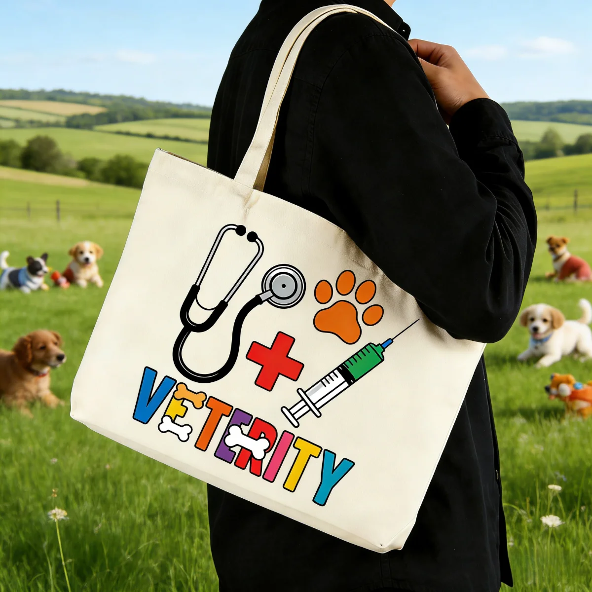 

1 шт., специальная ветеринарная ручная холщовая сумка, простая холщовая сумка для врача домашних животных, большая вместительная сумка на одно плечо