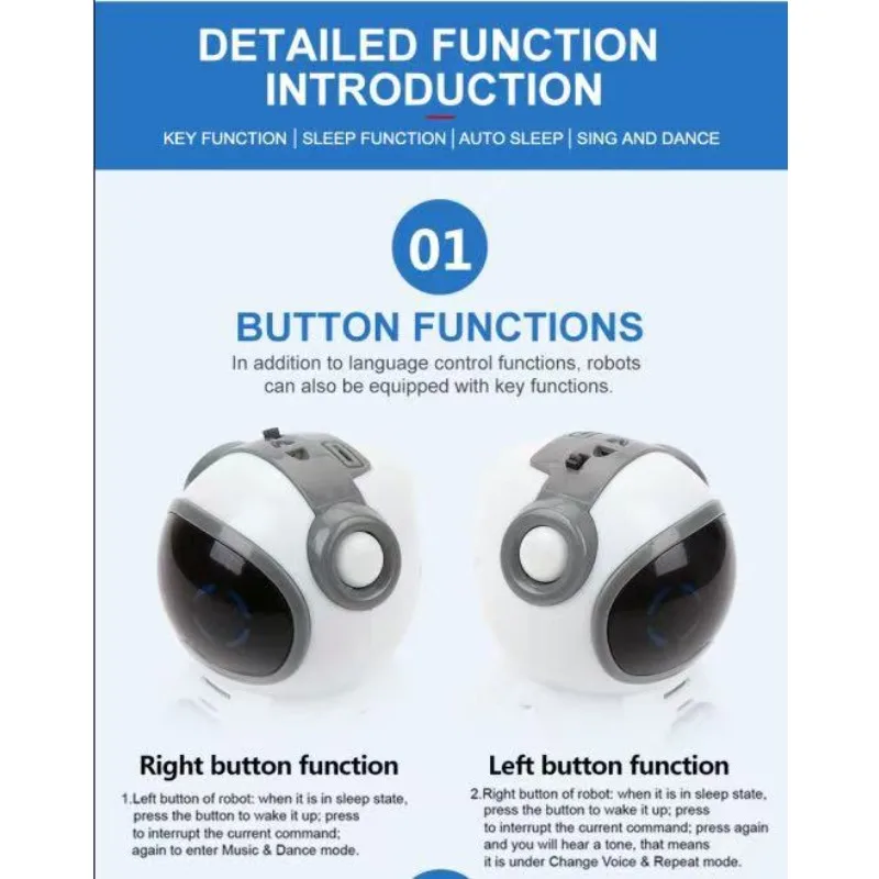 Mini robô inteligente com controle de voz para crianças - Pal AI de bolso, presente de brinquedo educacional