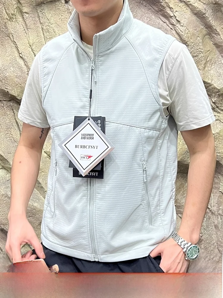 

Теплый дышащий мужской жилет на подкладке на открытом воздухе с воротником-стойкой, мягкий жилет ell, ветрозащитный, водонепроницаемый, повседневный, с температурой, Aut...