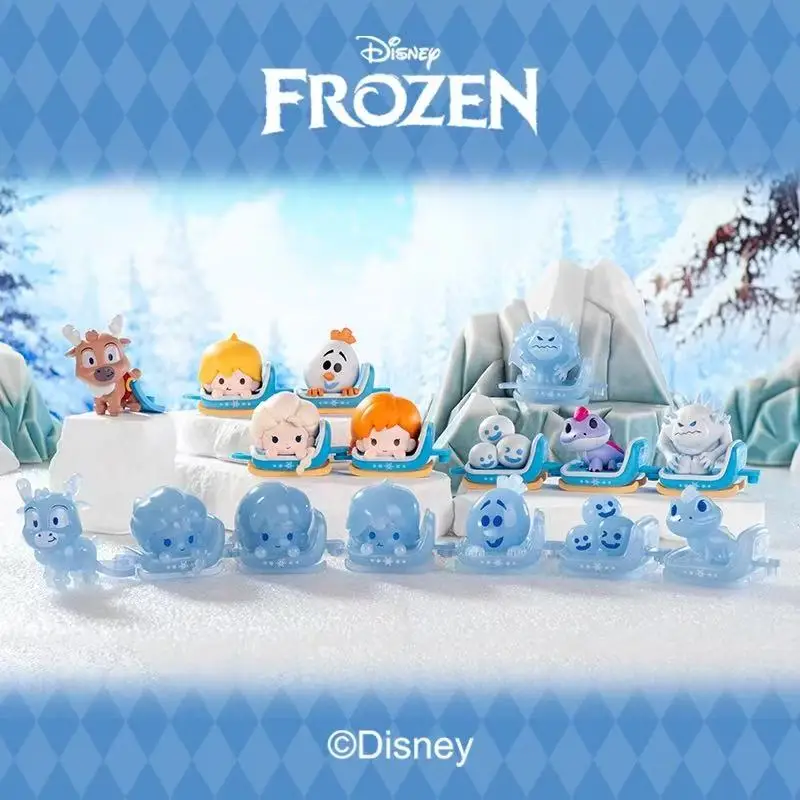 Morstorm Original Box Anime Frozen The Snow Queen Elsa Sled Figure Model Toy Anna Olaf Sven Desktop Decoration Collection Gift