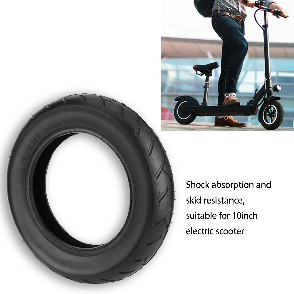 

Scooter Tire 10*2.125 Inflatable Tyre Pneumatic Outer Tube Black Sturdy and Durable Lightweight for 10Inch Electric Scooter