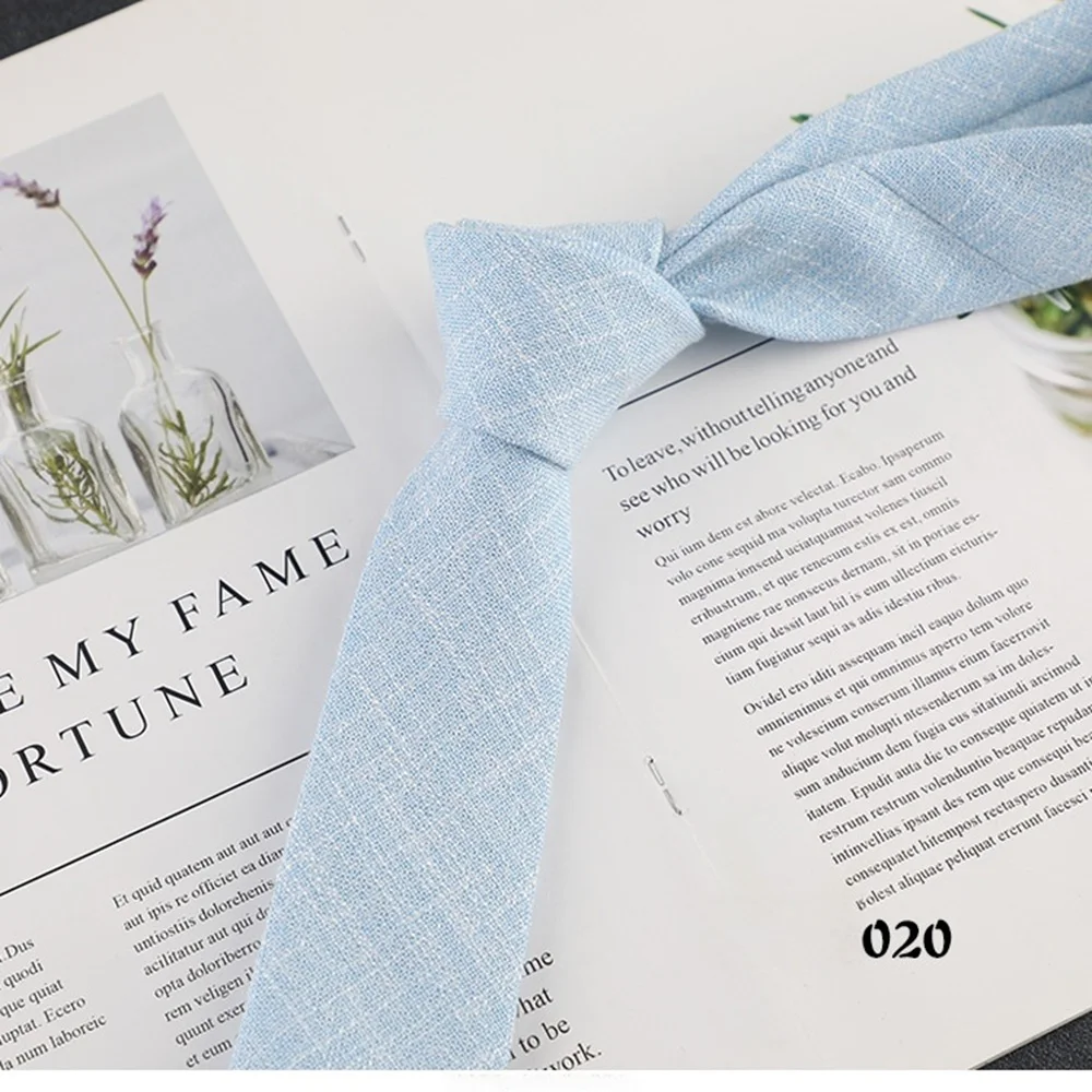 Nowość Jednolity Kolor 6cm Wąskie Krawaty Męskie 100% Bawełna Ręcznie Robione Wysokiej Jakości Krawat Różowy Zielony Pomarańczowy Dodatek do Krawata