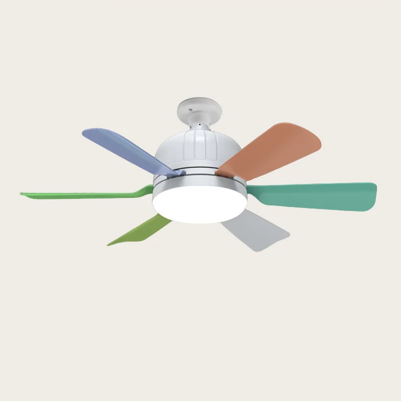 Indoor Silent Colorful Dimmable Enclosed Kitchen E26 E27 Modern Led Ceiling Fan Lights Remote Control