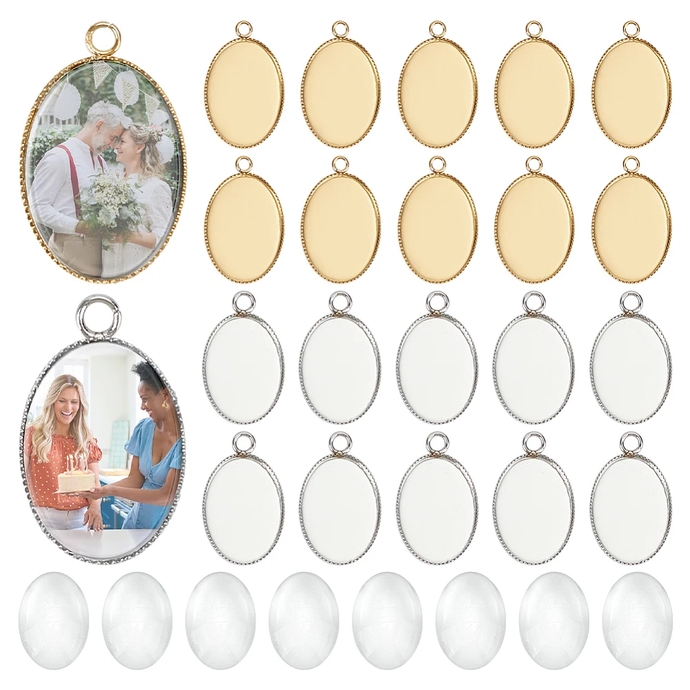 kits-diy-para-fazer-pingentes-ovais-incluindo-bases-de-cabochao-em-aco-inoxidavel-304-e-cabochoes-de-vidro-transparente