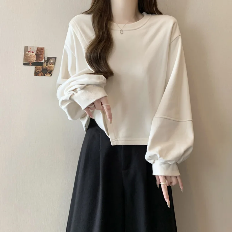بلوزات نسائية مقصوصة Y2K Polerones لطيف Crewneck Graphical Kawaii Layer الكورية كل مباراة اليابانية الرجعية أسهل مباراة #4