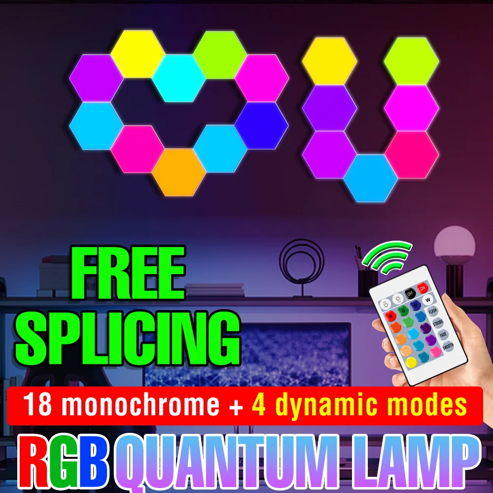 

RGB Hexagon Quantum Lamp LED DIY Creative Honeycomb Modular Night Light USB Touch Sensor DC5V Home Dimmable Christmas Decoration