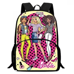 Barbie-mochilas escolares de gran capacidad para niños y niñas, mochilas duraderas para acampar, regalo de cumpleaños para estudiantes