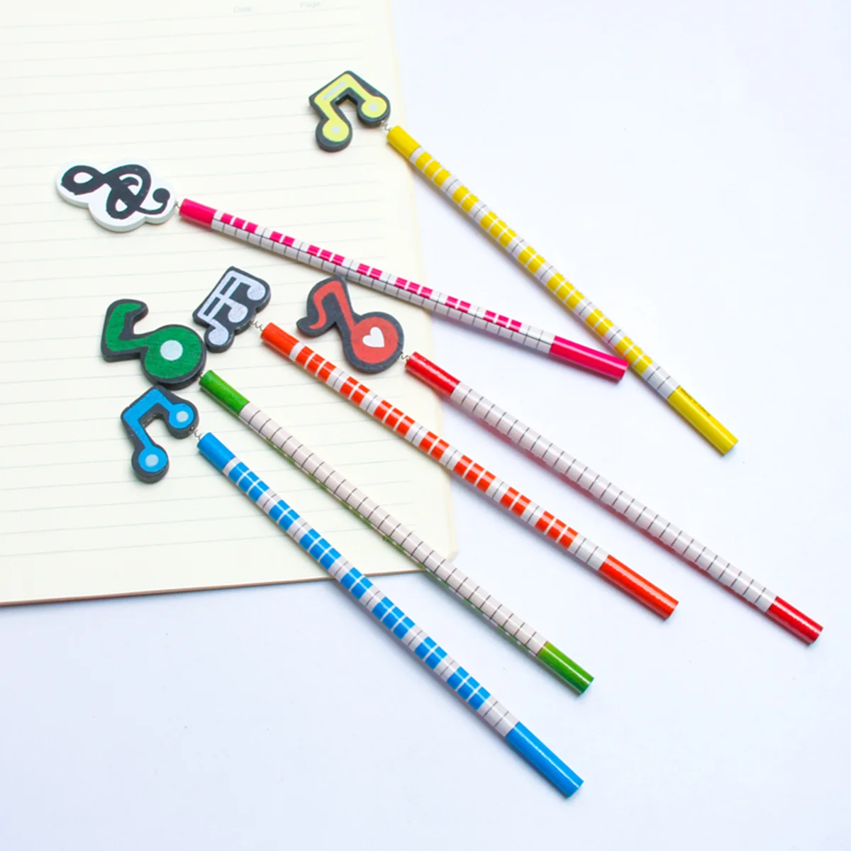 12 Pcs Pencil with Leads Christmas Pencils Students Kids Wooden Musical Note Child