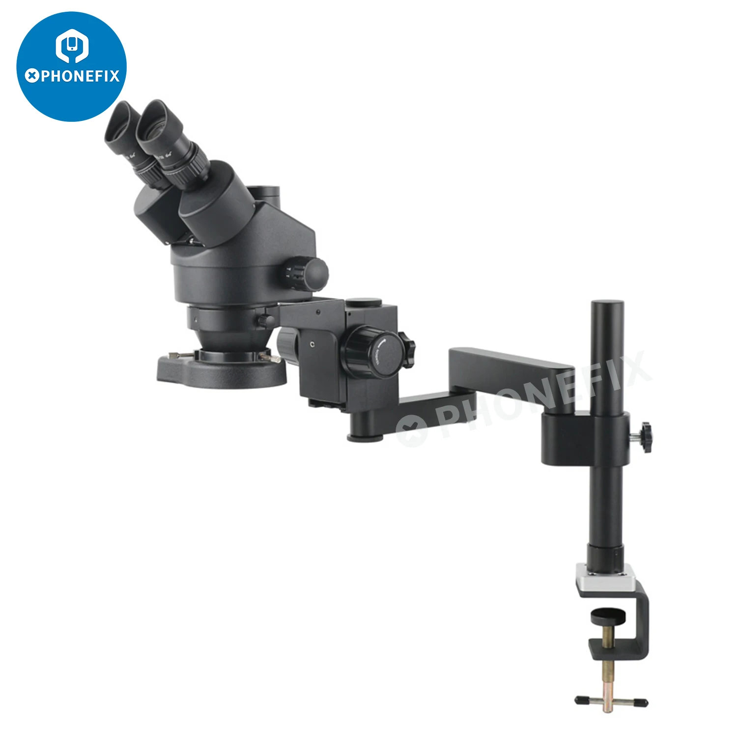 

Portable Articulating Arm Table Stand for Trinocular Stereo Microscope Digital HDMI Camera PCB Soldering 50MM/76MM Focusing Rack