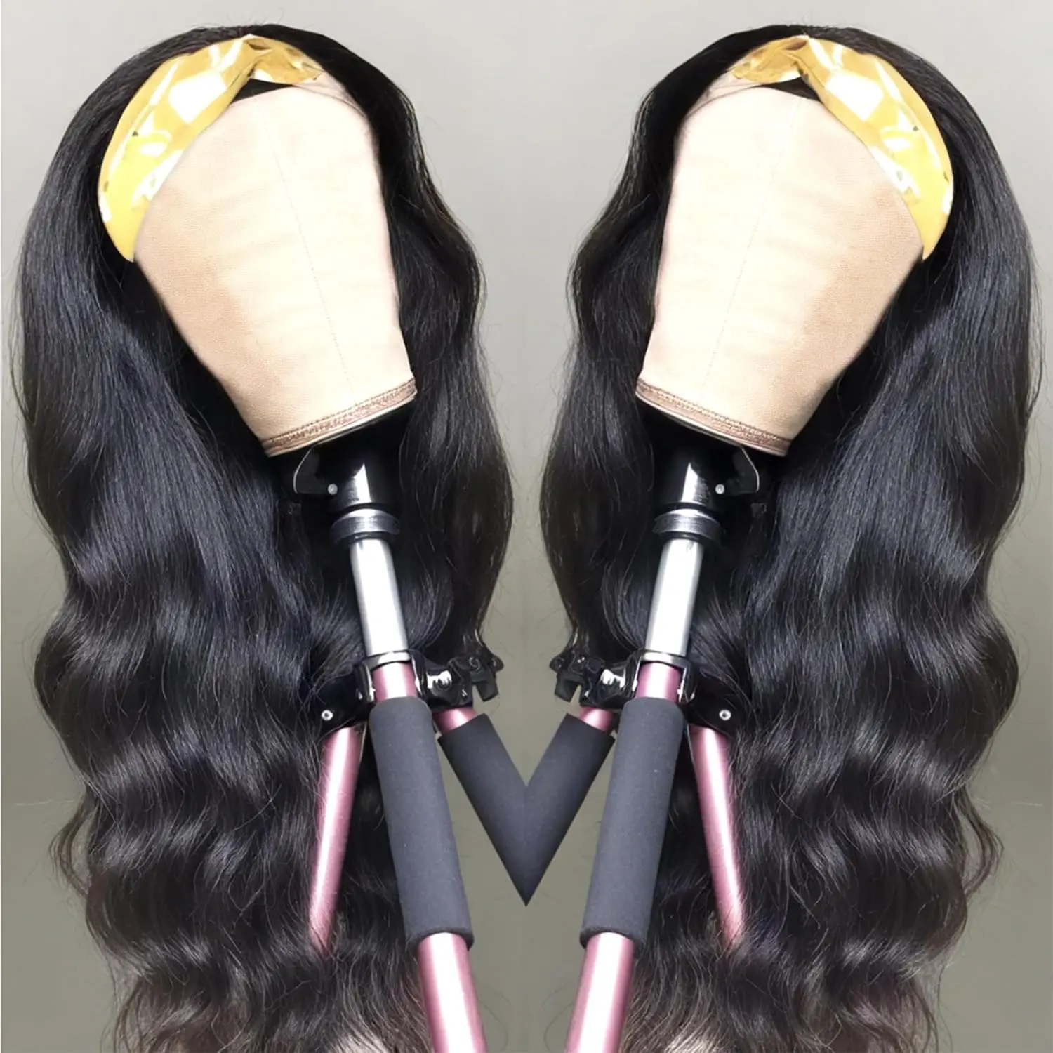 Body Wave Headband Human Hair Wig No Glue Headband Wigs Full Machine Made Human Hair Wig Glueless Human Hair Wig for Black Women