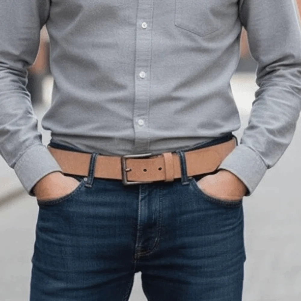 Classic Alloy Men Wide Belt Long Retro Genuine Leather Belt Detachable Natural Cowhide Color Jeans Waistband Students