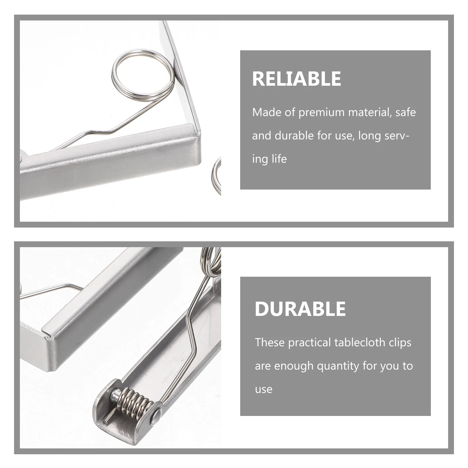 

6pcs Stainless Tablecloth Clips Portable Camping Table Cover Clips Strong Elasticity Easy Use Gift Housewarming Table
