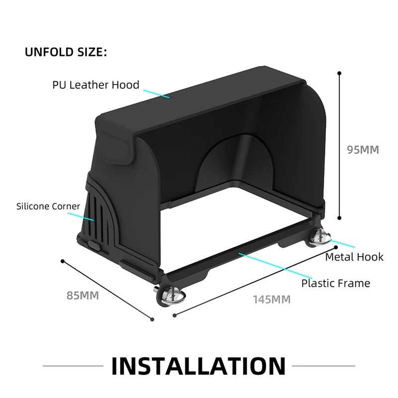 مظلة سيليكون صغيرة مع شاشة ، جهاز تحكم عن بعد ، متعددة الوظائف ، إكسسوارات محمولة ، غطاء رأس هوائي 3 ، DJI RC 2