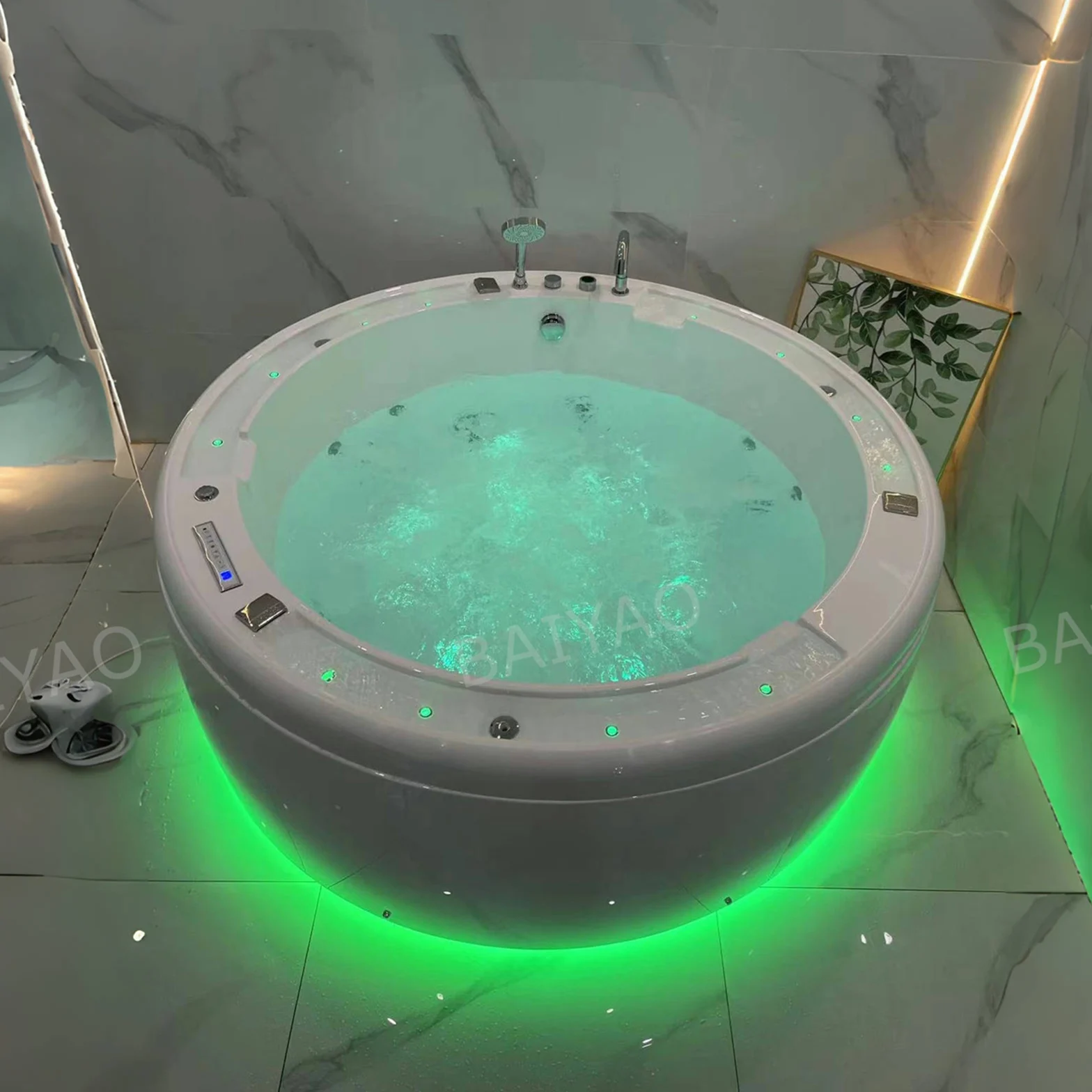 

Whirlpool Jacuzzier Freestanding Hot Tub Indoor Massage Hydro Spa Yacuzzi Bathtub For 3 Person